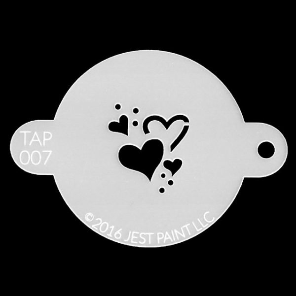 Tap Face Painting Stencil TAP007 Hearts