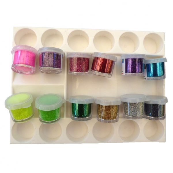12 Colour Cosmetic Glitter Set with tray