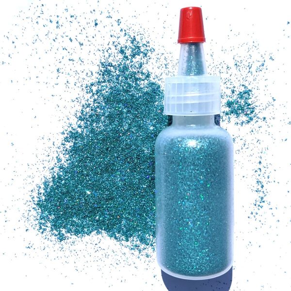 ABA Fine Cosmetic Glitter 15ml Puffer Bottle – Holographic Turquoise