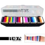 Fusion One-Stroke Palette (6x 1 inch split-cakes) - Rainbow Splash Palette