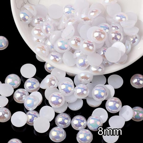 8mm white pearl gems for face painting