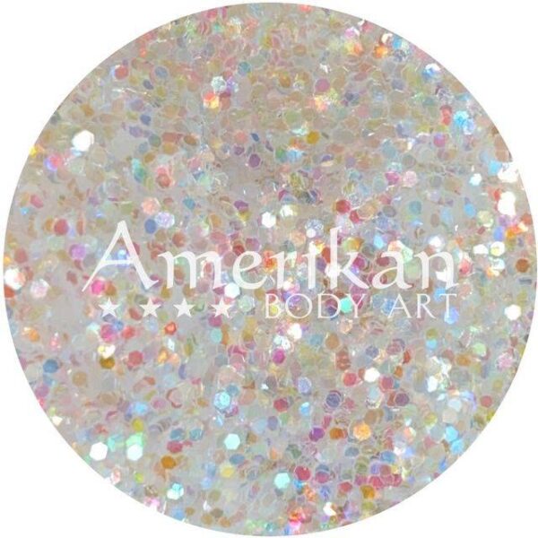 ABA chunky glitter - Holographic White 0.025 inch hex