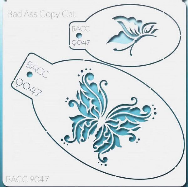 Bad Ass Copy Cat Face Painting Stencil BACC 9047 Butterflies