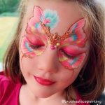 Butterfly face painting by Fairy Brooke using BLUSHING BROOKE 1 inch One-Stroke Face Paint
