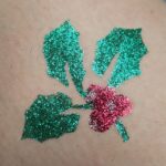 Christmas Holly Glitter Tattoo in TAG Red and TAG Emerald Green