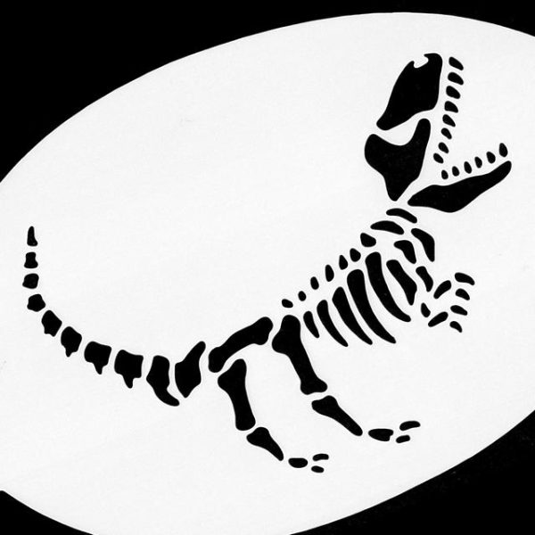 Dinosaur Skeleton face painting stencil