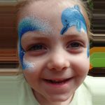 Dolphin face painting using TAG OCEAN one-stroke and Stipple Sponge for foaming wave