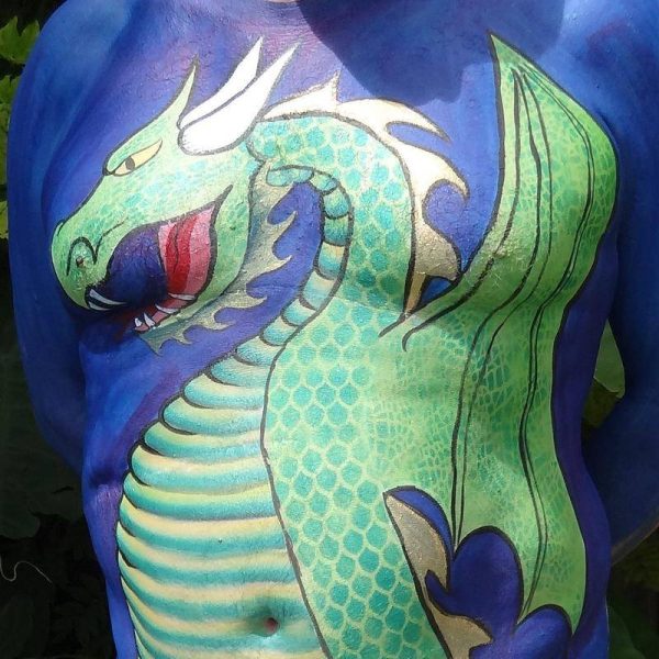 Dragon body painting using BAM1013 and BAM1004