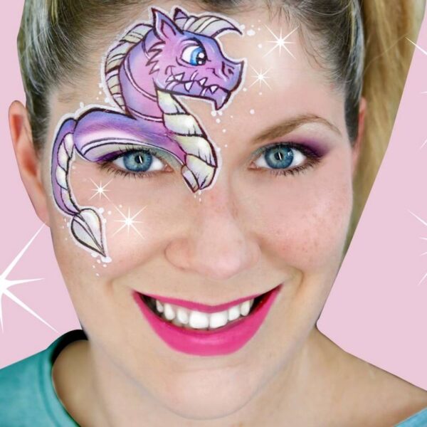 Face painting design by Lodie Up using Cute Pastel Rainbow one-stroke