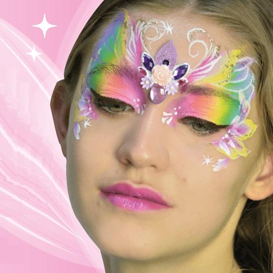 Face painting example by Leanne Courtney using Leanne's Princess Palette
