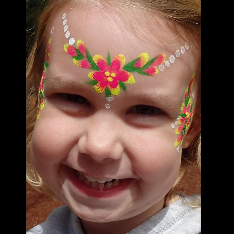 Simple flower crown face painting using Dotter Wand