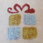 Gift glitter tattoo in TAG Holographic Silver glitter, TAG Holographic Gold glitter and TAG Red glitter