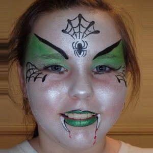 Halloween face painting design using TAG Pearl WHITE face paint