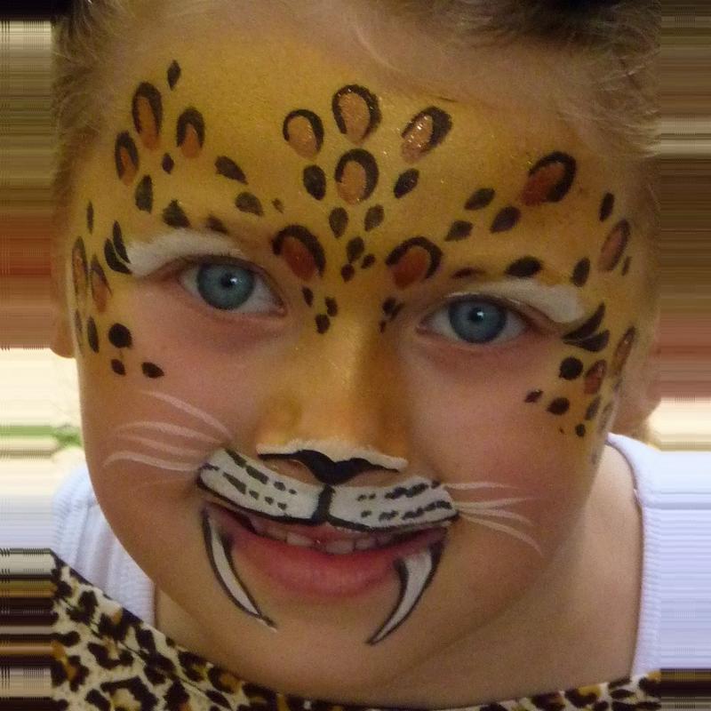 Leopard face painting in TAG Pearl GOLD and TAG Pearl OLD GOLD face paint