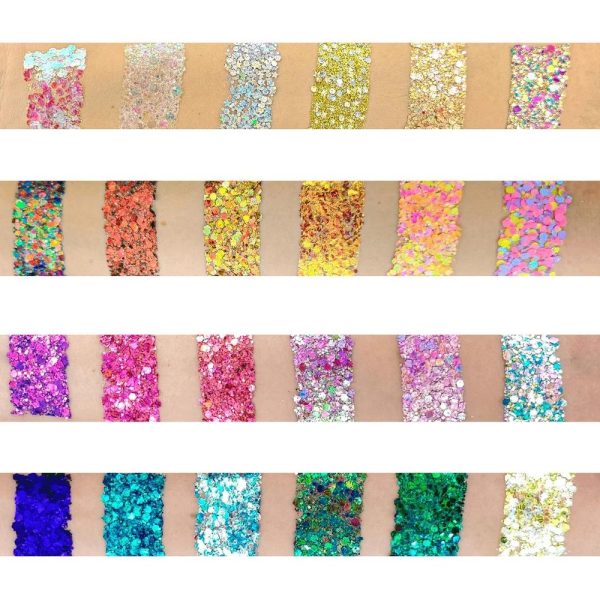 Magic Sparkles Colour Shifting Glitter Cream Palette skin swatches
