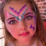 Mermaid face painting by Fairy Brooke using BELLA BEAUTY 1 inch One-Stroke Face Paint