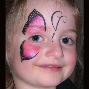 TAG Pearl Rose Butterfly face painting design
