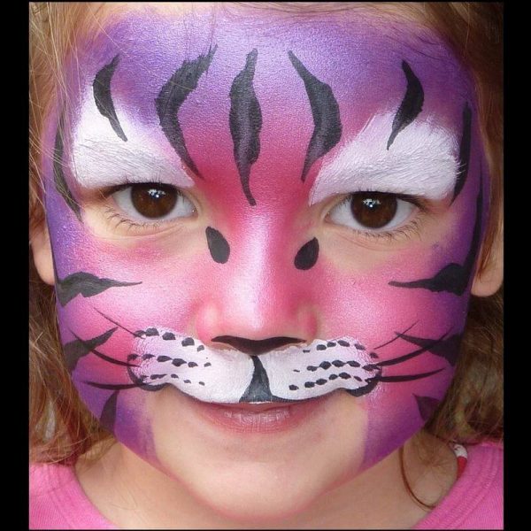 TAG Pearl Rose and Pearl Purple Tiger face painting design