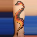 One-stroke Snake face painting design with TAG DRAGON one-stroke face paint