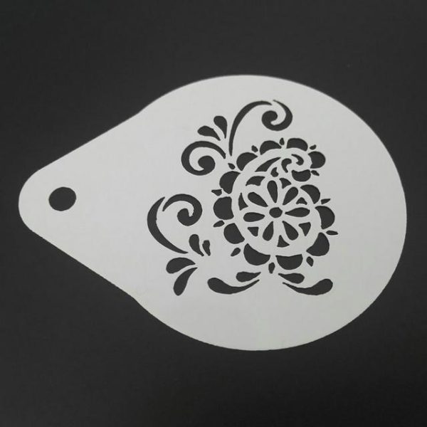 Paisley Henna face painting stencil