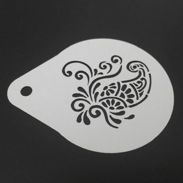 Paisley Swirl face painting stencil