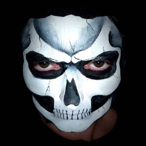 Scary skull face painting in TAG BLACK and WHITE