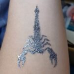 Scorpion glitter tattoo in ABA Gunmetal glitter