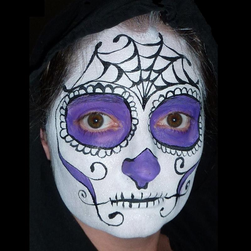 Sugar Skull face painting with TAG PURPLE face paint