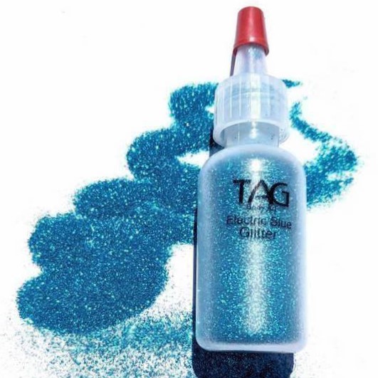 TAG Electric Blue Glitter Puffer Bottle