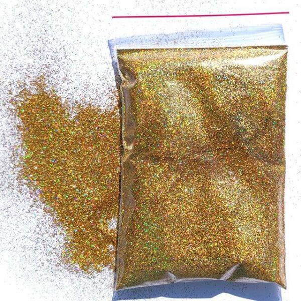 Tag Holographic Gold Fine Cosmetic Glitter 50g Refill Bag