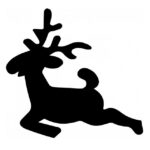 Tag Reindeer Jumping Glitter Tattoo Stencil