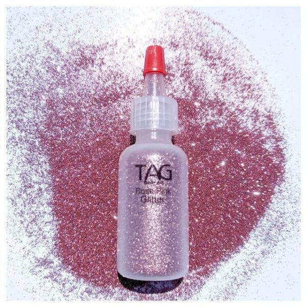 TAG Rose Pink Fine Cosmetic Glitter 15ml Puffer Bottle