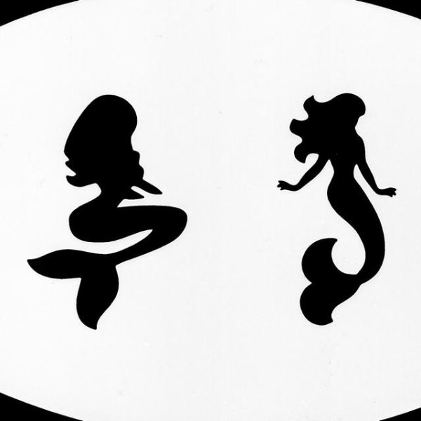 Mermaids face painting stencil